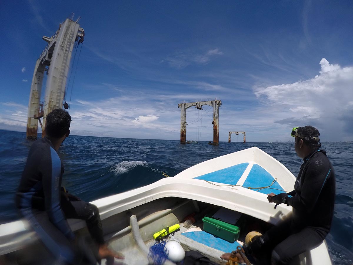 The superstructure of the wreck