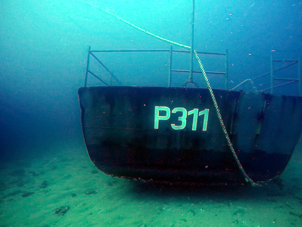 Stern end of the vessel
