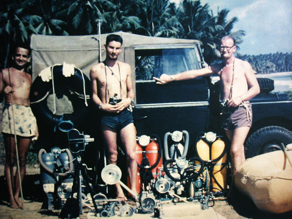 L-R: Rodney Jonklaas, Mike Wilson & Sir Arthur C Clarke 1956