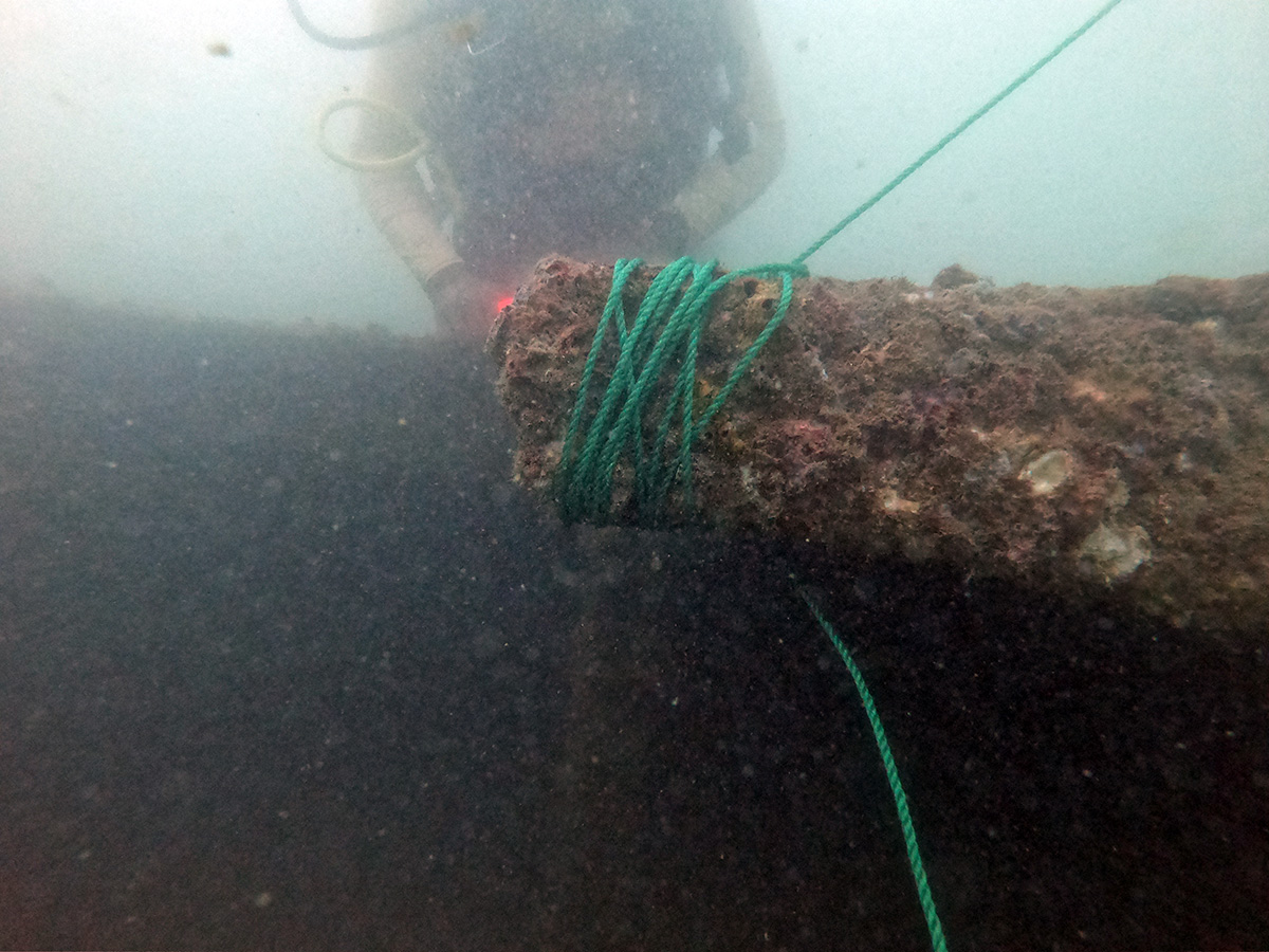 Remains of iron hull
