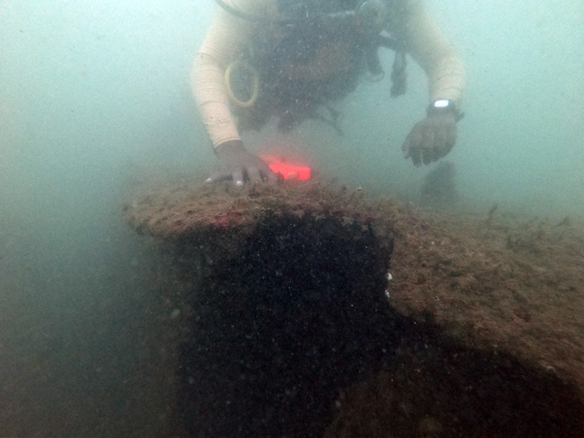 Remains of iron hull