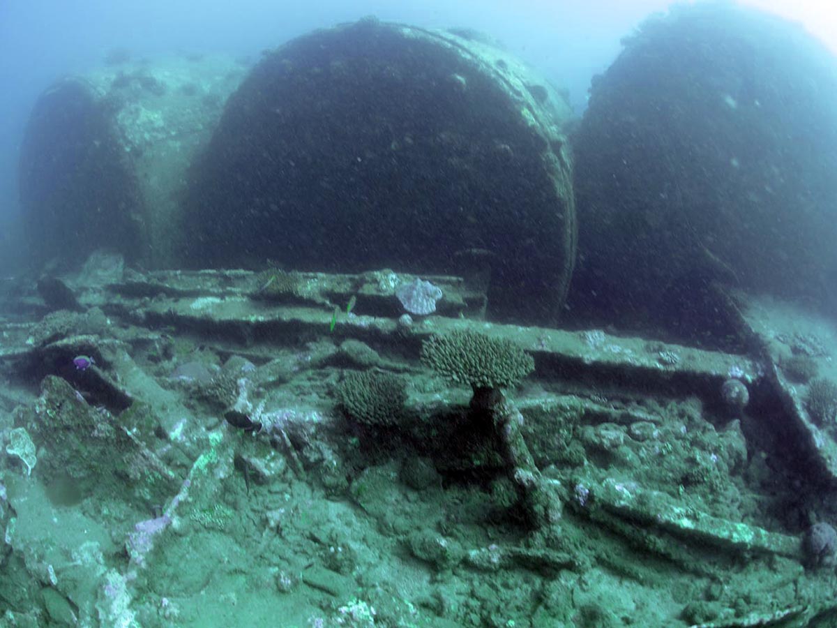 three large boilers